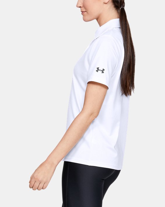 女士UA Performance Polo衫 in White image number 2